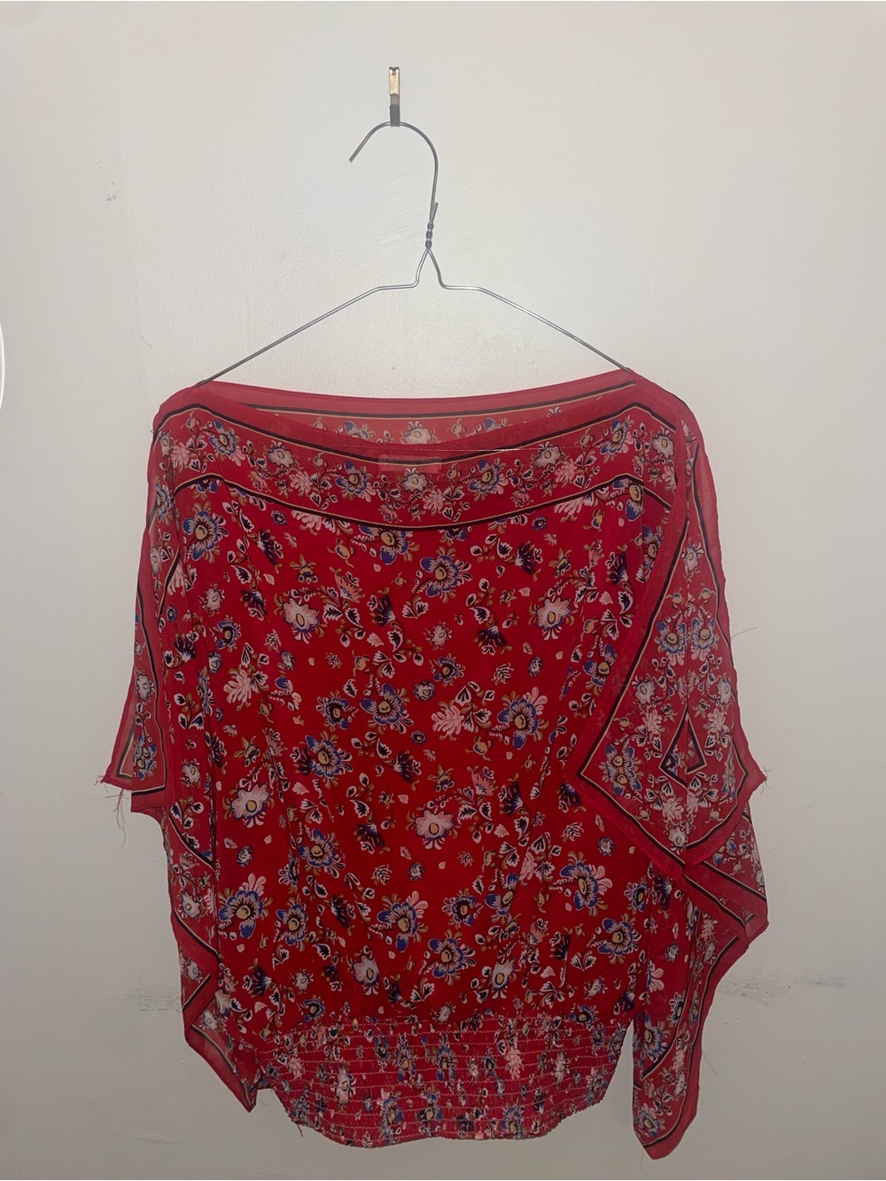Red Floral Boho top